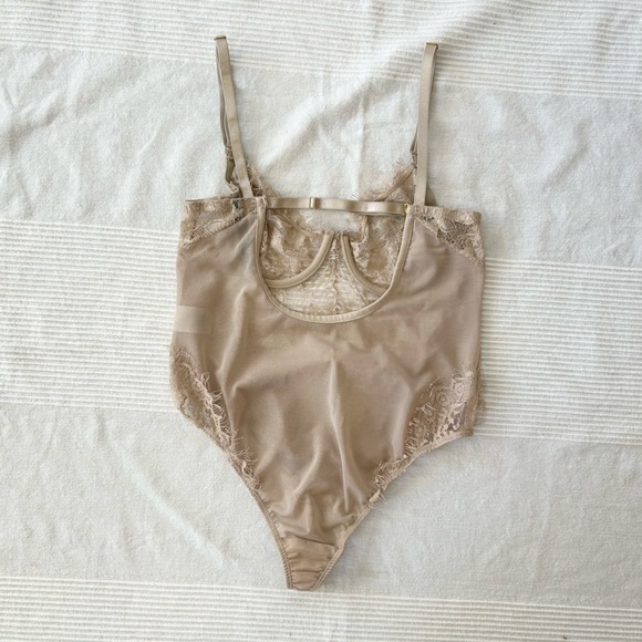 Nude Coloured Lace Bodysuit By Tic Toc - Picture 3 of 12
